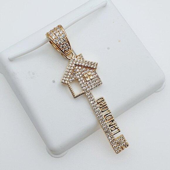 "14K Gold Plated Cubic Zircon Pendant, INUS1BR070 - Picture 3 of 10